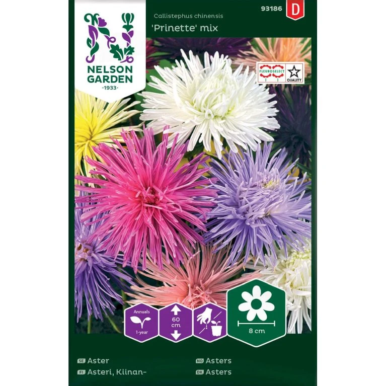 Sommerasters 'Prinette' Mix Callistephus Chinensis 'Prinette' Mix 1 Sommerasters 'Prinette' Mix Callistephus Chinensis 'Prinette' Mix