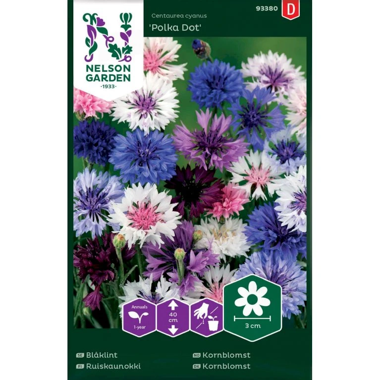 Lav Kornblomst 'Polka Dot' Mix Centaurea Cyanus 'Polka Dot' 1 Lav Kornblomst 'Polka Dot' Mix Centaurea Cyanus 'Polka Dot'