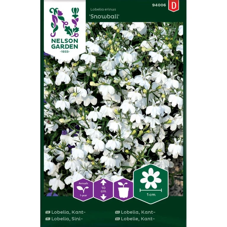 Kantlobelie 'Snowball' Lobelia Erinus 'Snowball' 1 Kantlobelie 'Snowball' Lobelia Erinus 'Snowball'