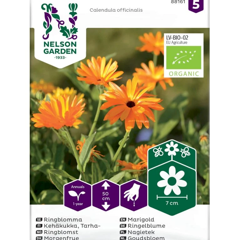 Morgenfrue Øko Calendula Officinalis Frøpose, Antal Pr. Pakke, Ca. 15 Stk. 1 Morgenfrue Øko Calendula Officinalis Frøpose, Antal Pr. Pakke, Ca. 15 Stk.
